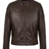 Men's Cafe Racer Heritage Leather Jacket with Quilted Shoulders (1)