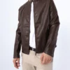 Men's Cafe Racer Heritage Leather Jacket with Quilted Shoulders (2)