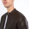 Men's Cafe Racer Heritage Leather Jacket with Quilted Shoulders (3)