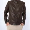 Men's Cafe Racer Heritage Leather Jacket with Quilted Shoulders (5)