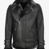 Men's Classic Black Shearling B3 Aviator Leather Jacket - Premium Sheepskin Winter Bomber (1)