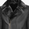 Men's Classic Black Shearling B3 Aviator Leather Jacket - Premium Sheepskin Winter Bomber (2)