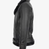 Men's Classic Black Shearling B3 Aviator Leather Jacket - Premium Sheepskin Winter Bomber (4)