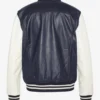 Men’s Classic Blue & White High School Full Leather Varsity Jacket (1)