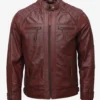 Men's Crimson Moto Racer Leather Jacket (1)