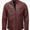 Men's Crimson Moto Racer Leather Jacket (2)