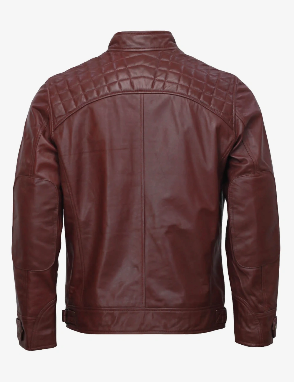Alternative view of Men's Crimson Moto Racer Leather Jacket