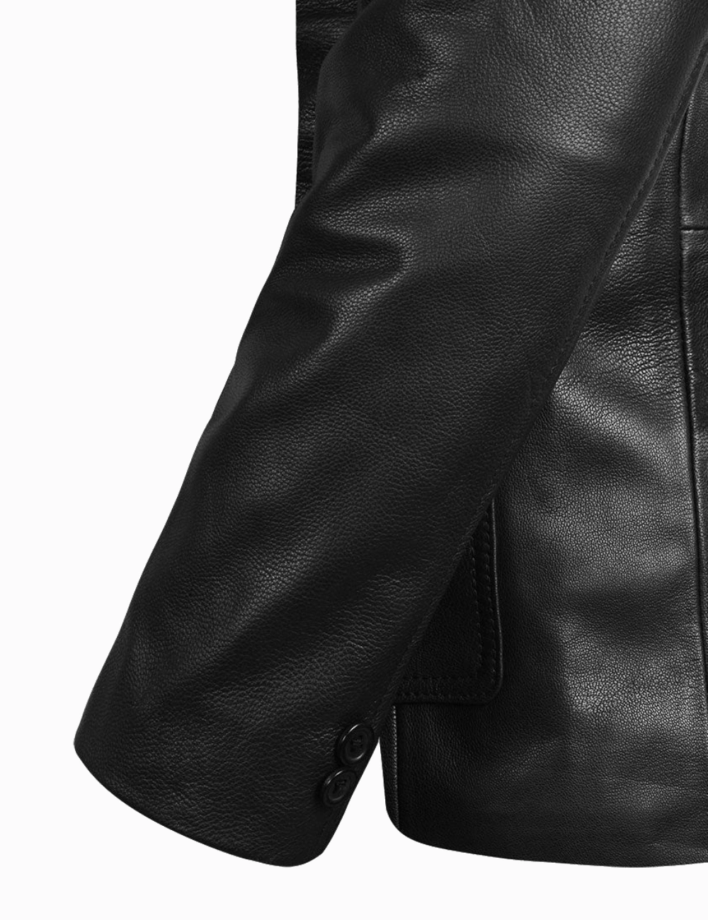 Men's Elegant Daron Black Real Leather Blazer (2)