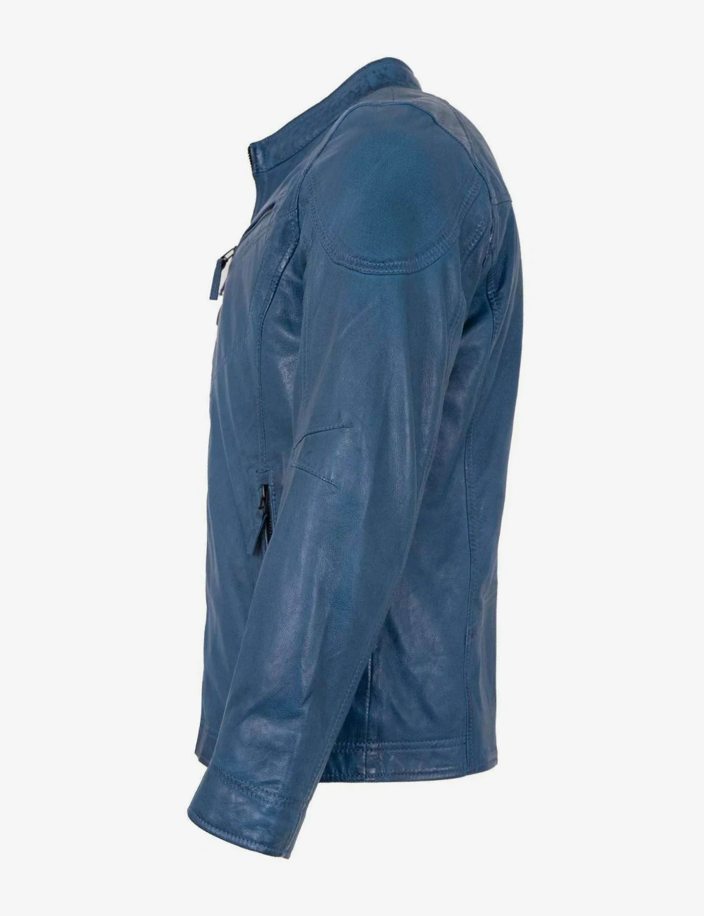 Men's Horizon Blue Leather Moto Jacket (3)