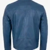 Men's Horizon Blue Leather Moto Jacket (4)