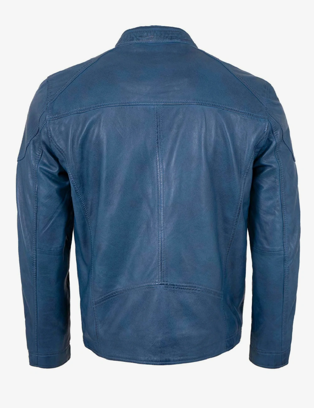 Men's Horizon Blue Leather Moto Jacket (4)