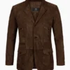Men's Mr. Bailey Brown Suede Real Leather Blazer (1)