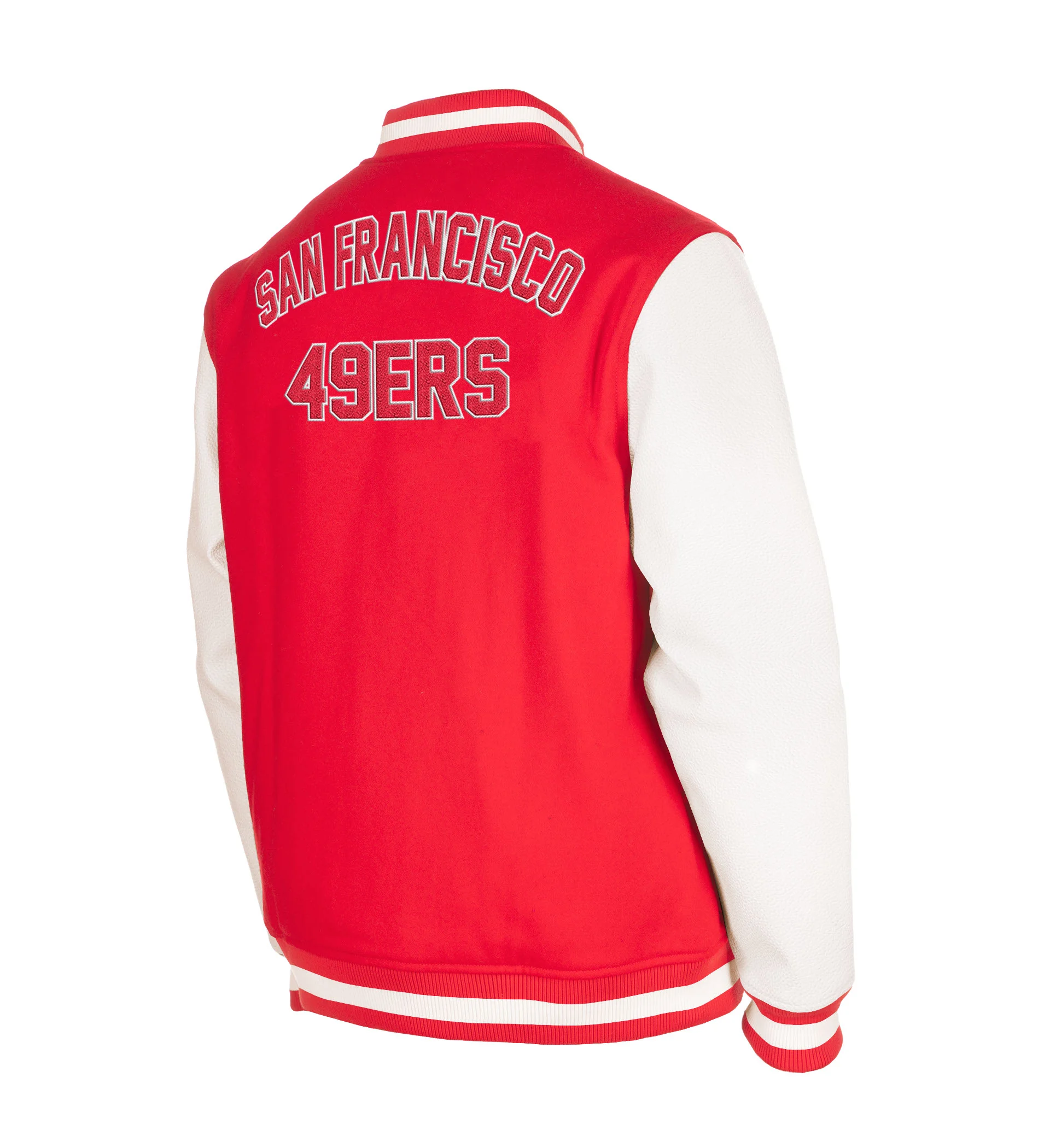 Mens-New-Era-Scarlet-San-Francisco-49ers-Third-Down-Full-Snap-Red-White-Varsity-Jacket-LeatherMoto