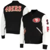 Mens-Pro-Standard-BlackWhite-San-Francisco-49ers-Logo-Full-Zip-Varsity-Jacket-LeatherMoto