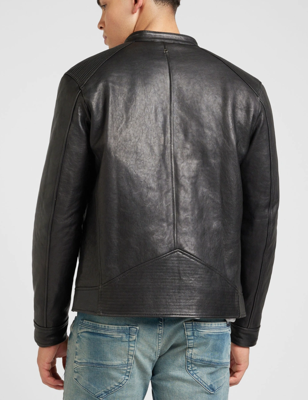 Men's Real Leather Classic Black Biker Jacket (2)