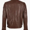 Men's Real Leather Vintage Brown Biker Jacket (2)