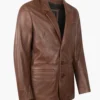 Men's Rich Brown Minimalist Leather Blazer (1)