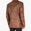 Men's Rich Brown Minimalist Leather Blazer (4)