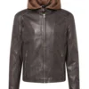 Men’s Rugged Elegance Brown Leather Jacket with Removable Hooded (1)