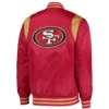 Mens-San-Francisco-49ers-Prime-Time-Starter-Twill-Full-Snap-RedGold-Satin-Varsity-Jacket-LeatherMoto
