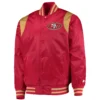 Mens-San-Francisco-49ers-Prime-Time-Starter-Twill-Full-Snap-RedGold-Satin-Varsity-Jacket-LeatherMoto