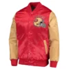 Mens-San-Francisco-49ers-Starter-Locker-Room-Throwback-Full-Snap-RedGold-Satin-Varsity-Jacket-LeatherMoto