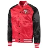 Mens-San-Francisco-49ers-Starter-RedBlack-Lead-Off-Raglan-Satin-Varsity-Jacket-LeatherMoto