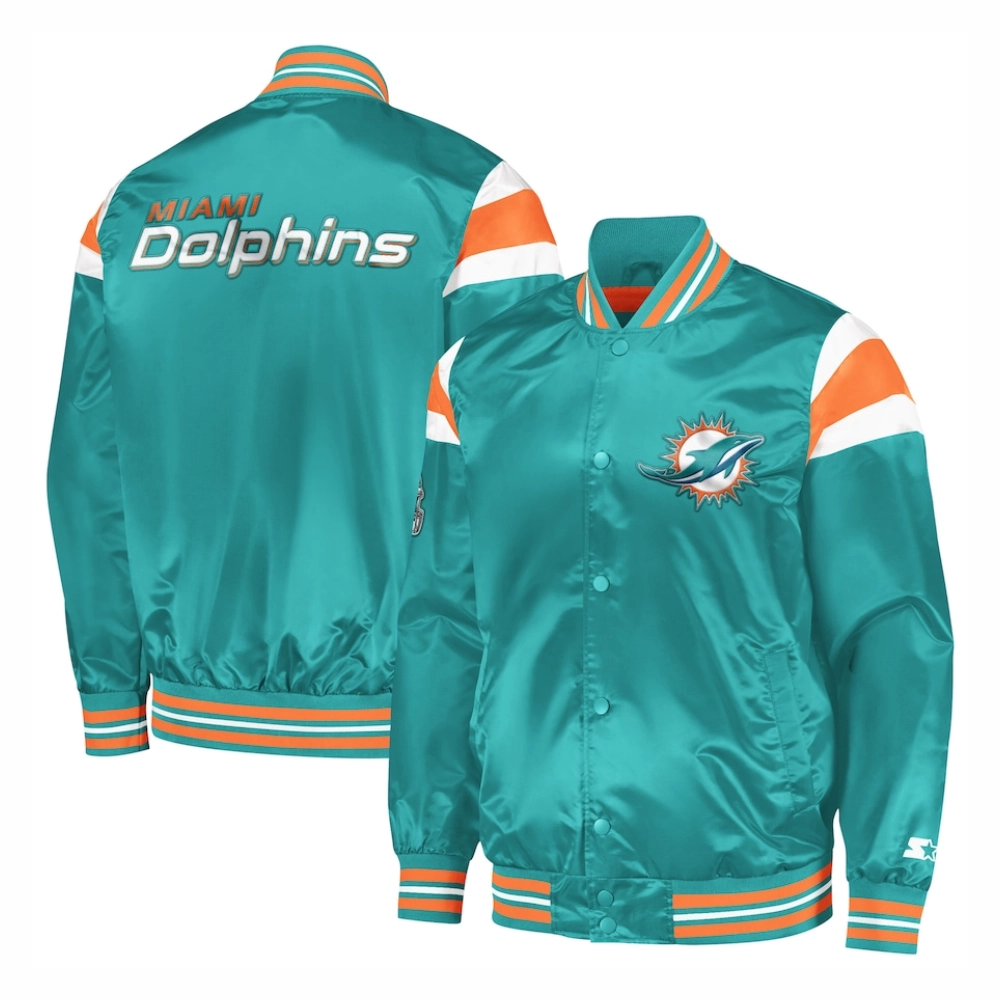 Miami-Dolphins-Full-Snap-Satin-Varsity-Jacket-Aqua-LeatherMoto