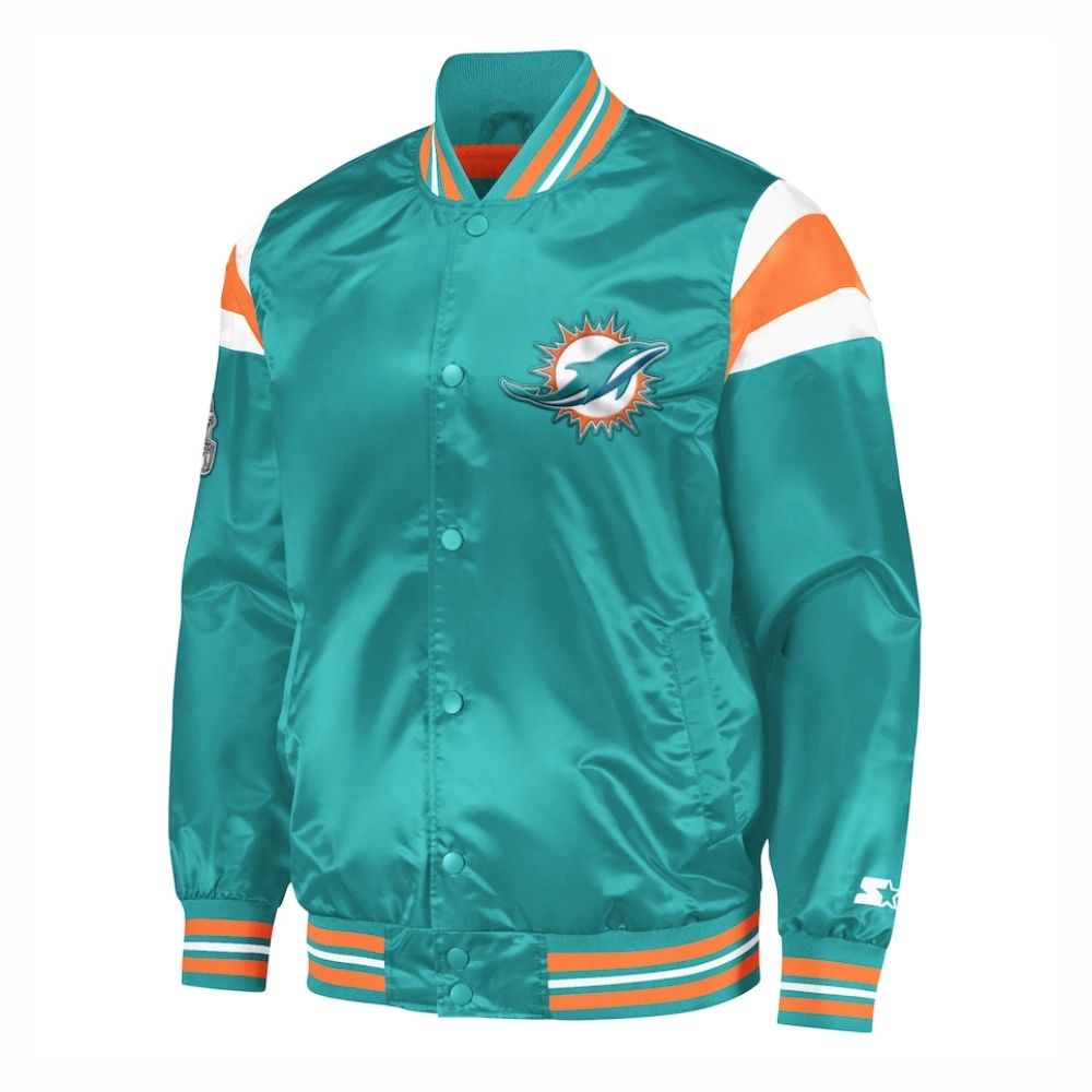 Miami-Dolphins-Full-Snap-Satin-Varsity-Jacket-Aqua-LeatherMoto