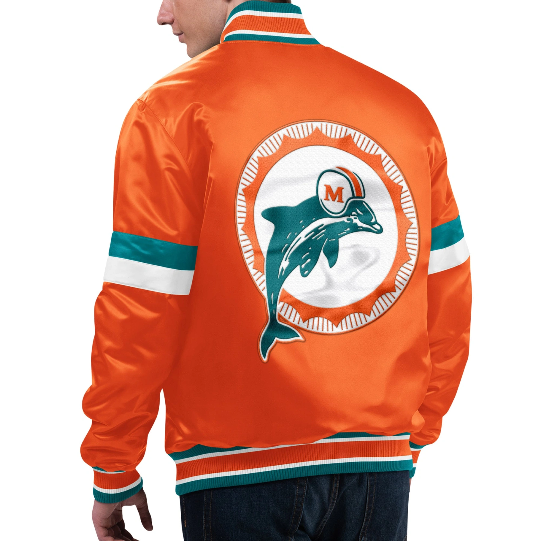 Miami-Dolphins-Gridiron-Classics-Home-Game-Satin-Varsity-Jacket-Orange-LeatherMoto