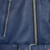 Midnight Blue Leather Biker Jacket – Striking Moto Look with Silver Zipper Detailing (4)