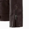 Midnight Espresso Brown Leather Biker Jacket – Timeless Moto Look with Belted Waist (3)