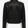 Midnight Marauder Black Leather Biker Jacket – Cropped Moto Look with Lace-Up Detailing (2)