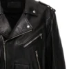 Midnight Marauder Black Leather Biker Jacket – Cropped Moto Look with Lace-Up Detailing (3)