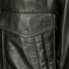 Midnight Traveler Leather Aviator Bomber Black Jacket (4)