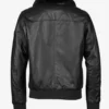 Midnight Traveler Leather Aviator Bomber Black Jacket (5)