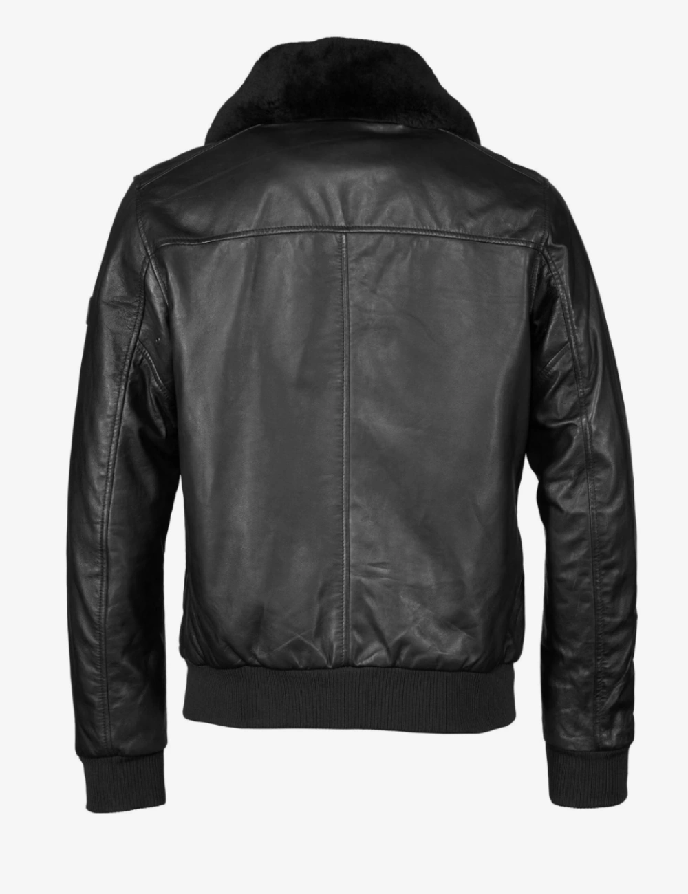 Midnight Traveler Leather Aviator Bomber Black Jacket (5)