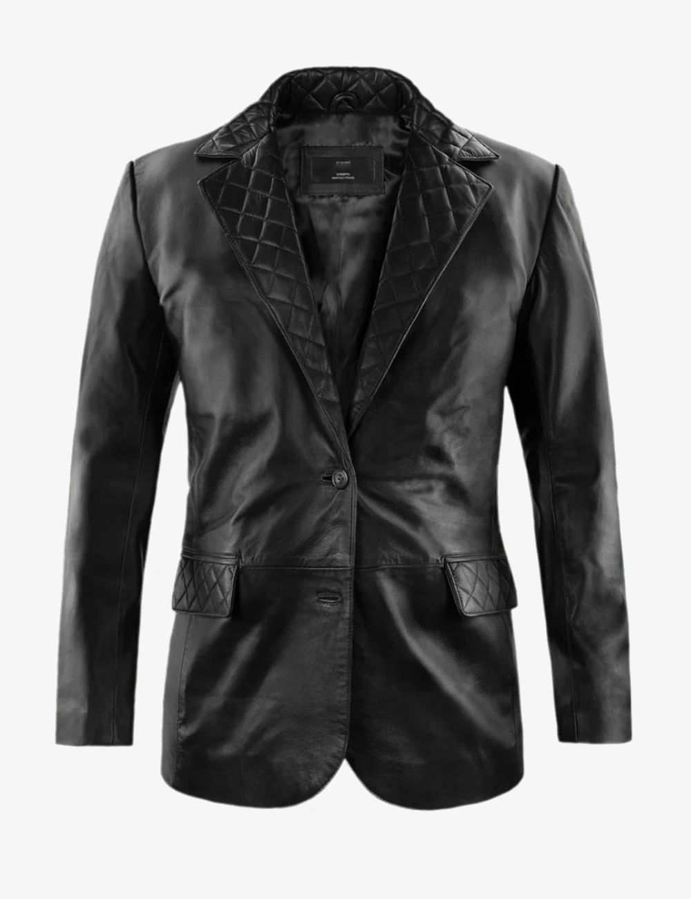 Modern Radaron Quilted Black Leather Blazer (1)