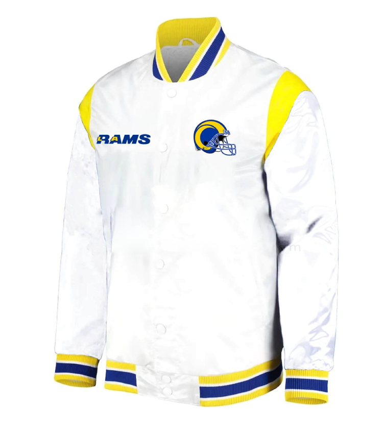 NFL-LA-Rams-Football-Team-White-Satin-Jacket-LeatherMoto