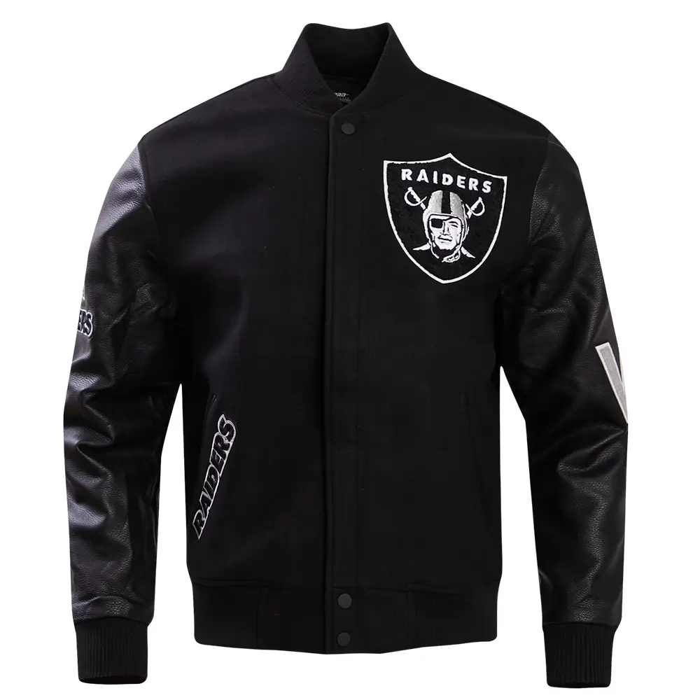 NFL-Las-Vegas-Raiders-Pro-Standard-Logo-Black-Varsity-Jacket-LeatherMoto