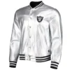 NFL-Las-Vegas-Raiders-The-Wild-Collective-Metallic-Silver-Bomber-Jacket-LeatherMoto