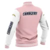 NFL-Los-Angeles-Chargers-Jacksonville-Jaguars-Baseball-Light-Pink-Varsity-Jacket-LeatherMoto