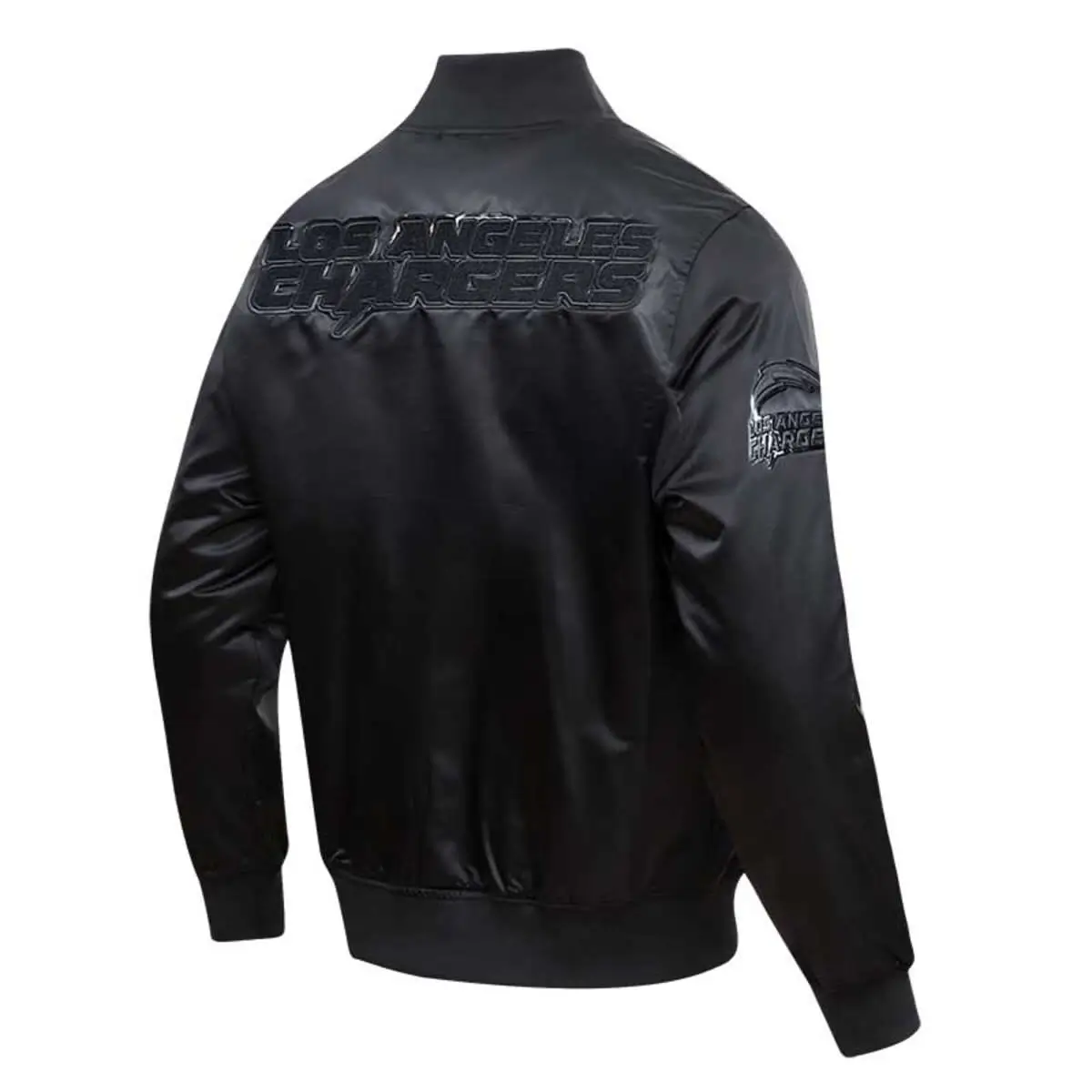 NFL-Los-Angeles-Chargers-Pro-Standard-Triple-Black-Varsity-Jacket-LeatherMoto