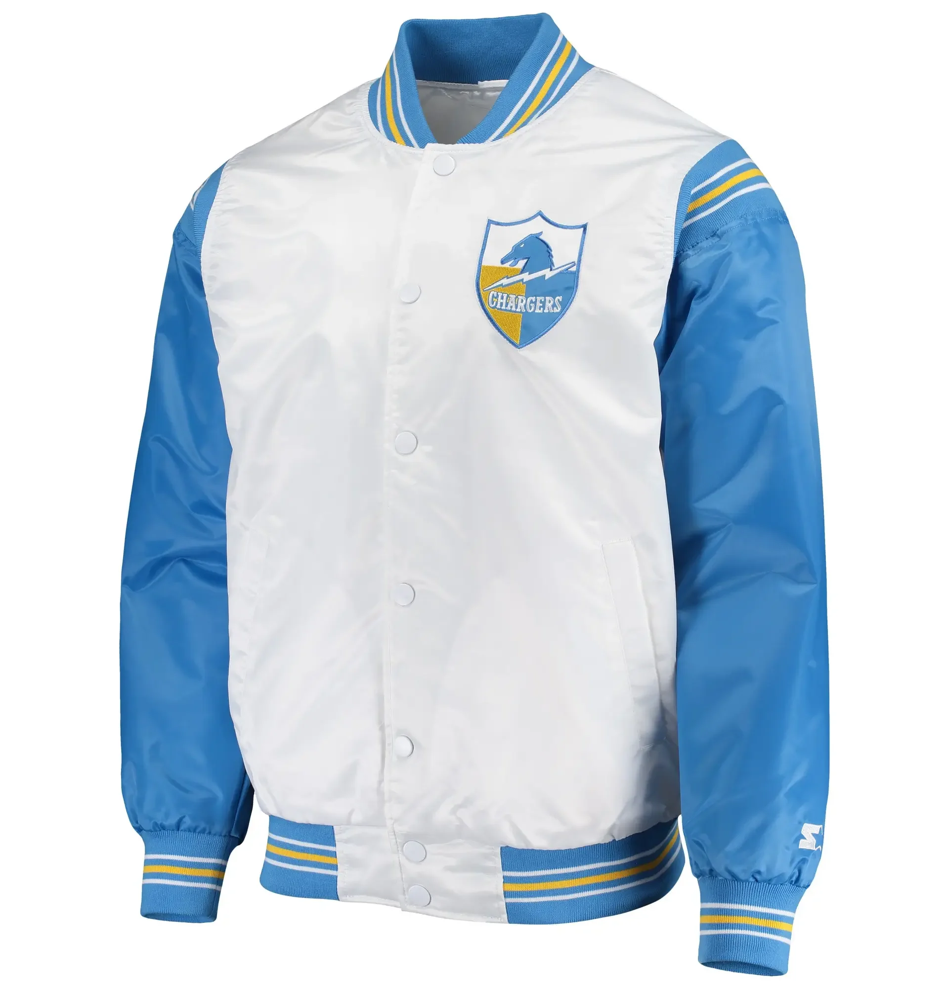 NFL-Los-Angeles-Chargers-Renegade-Throwback-Satin-White-and-Powder-Blue-Varsity-Jacket-LeatherMoto