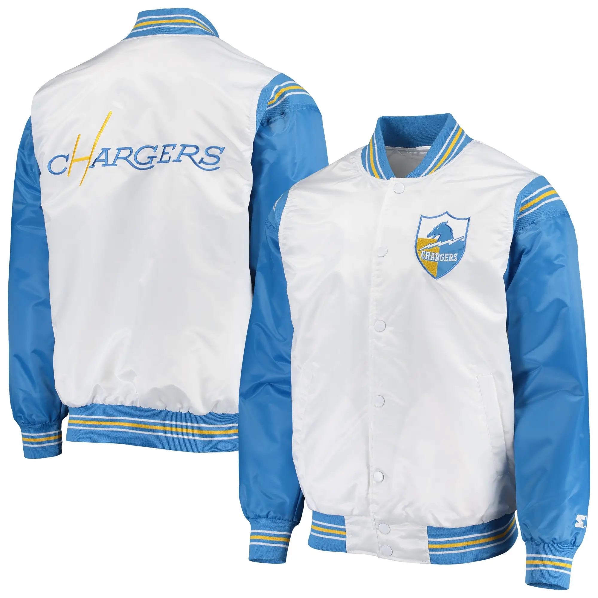 NFL-Los-Angeles-Chargers-Renegade-Throwback-Satin-White-and-Powder-Blue-Varsity-Jacket-LeatherMoto