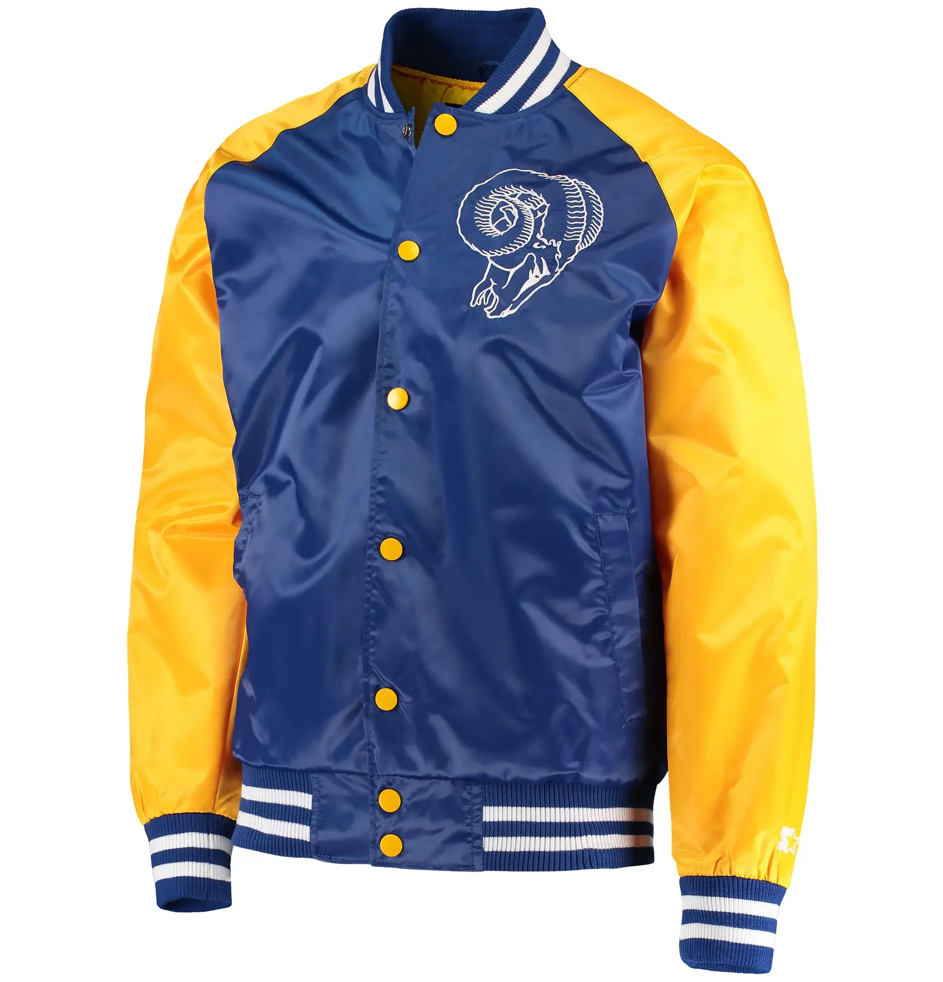 NFL-Los-Angeles-Rams-Starter-Lead-Off-Varsity-Satin-Jacket-LeatherMoto