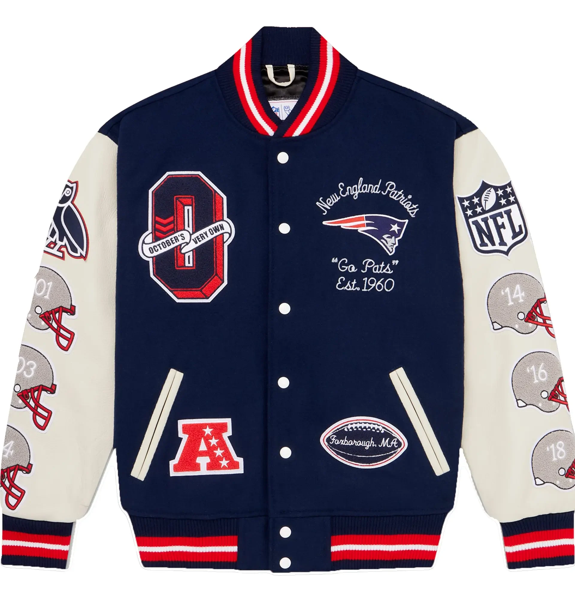 New-England-Patriots-OVO-Wool-Leather-Varsity-Jacket-leather moto (1)