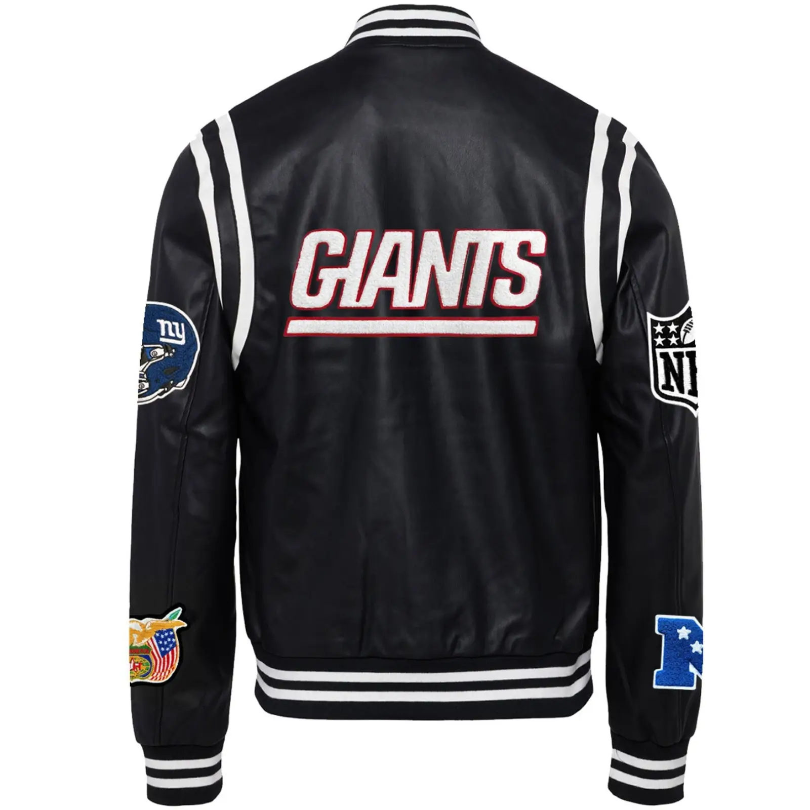 New-York-Giants-Jeff-Hamilton-Classic-Rib-Black-Leather-Varsity-Jacket-LeatherMoto