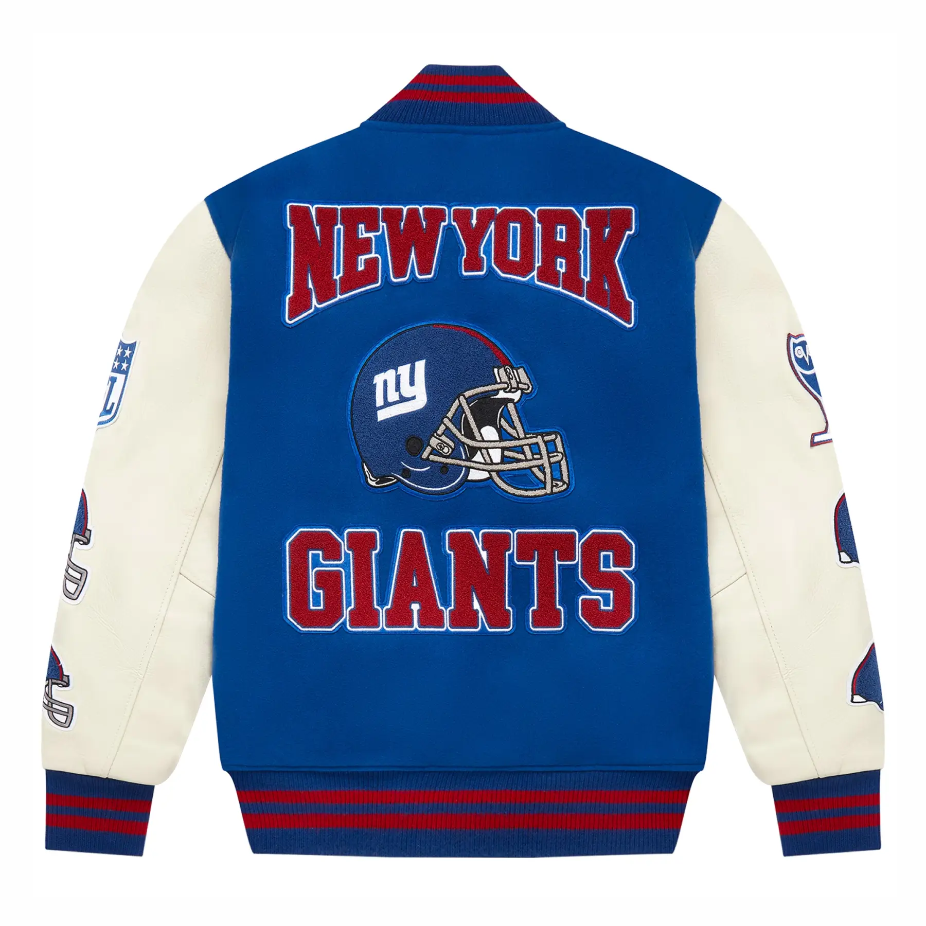 New-York-Giants-OVO-Royal-Full-Snap-Varsity-Jacket-leather moto (4)