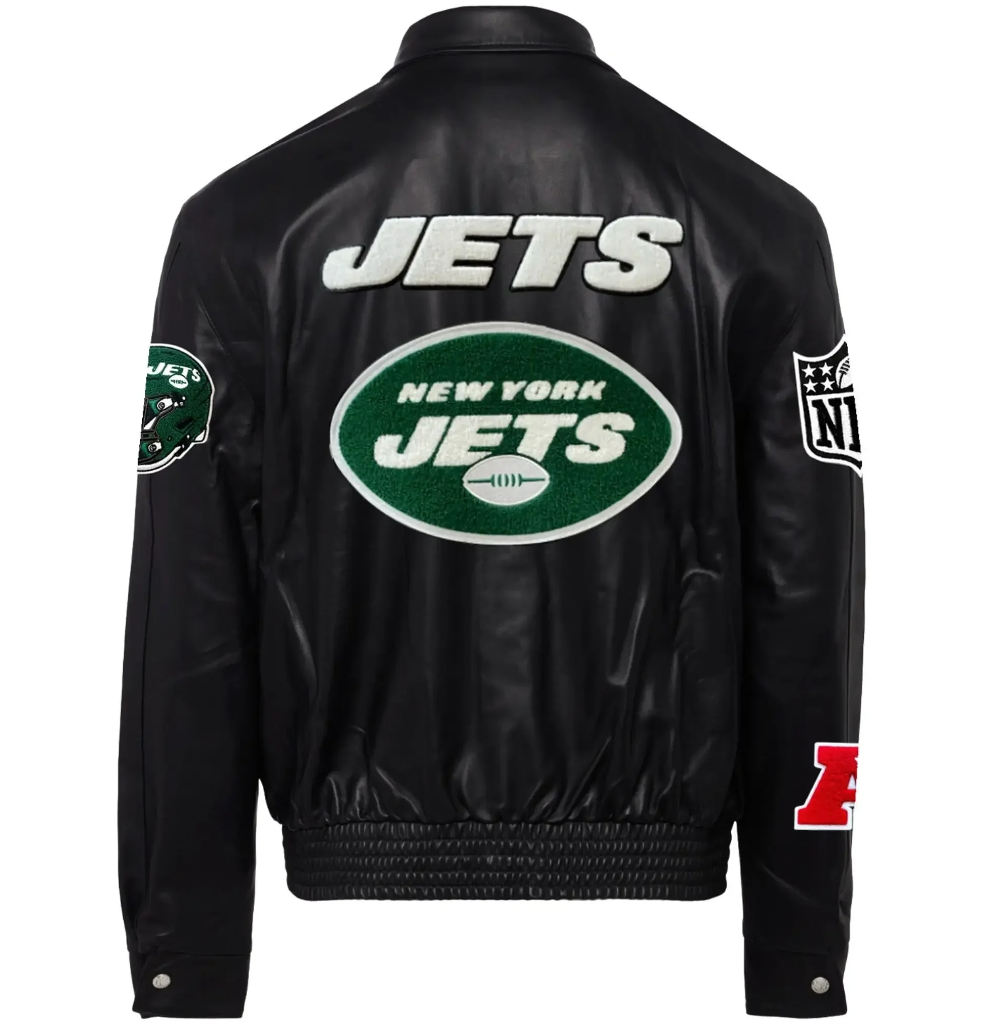 New-York-Jets-Jeff-Hamilton-Black-Leather-Varsity-Jacket-LeatherMoto